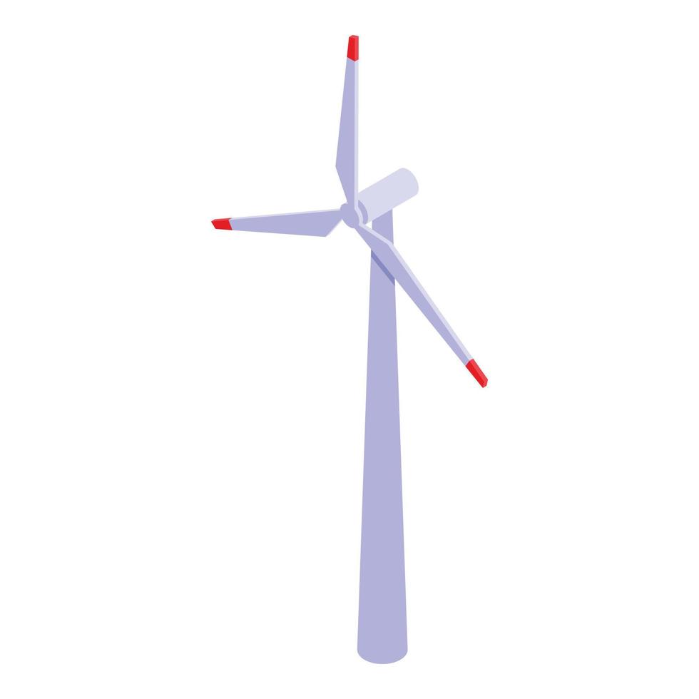 Wind turbine icon, isometric style vector