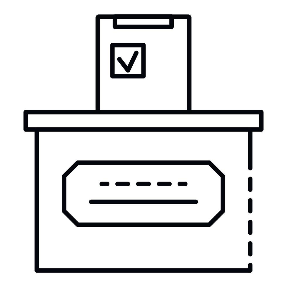 Ballot box icon, outline style vector