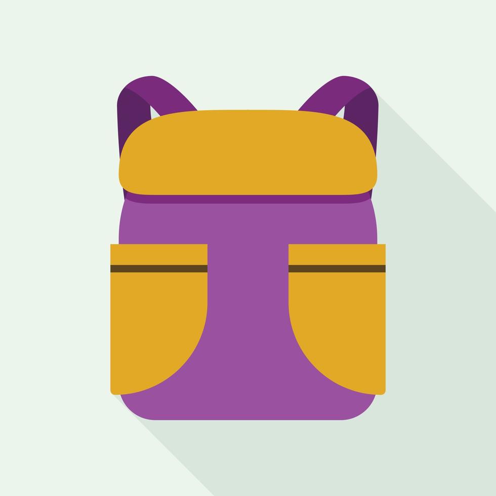 Backpack icon, flat style vector