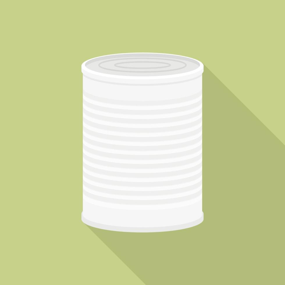 Steel tin can icon, flat style vector