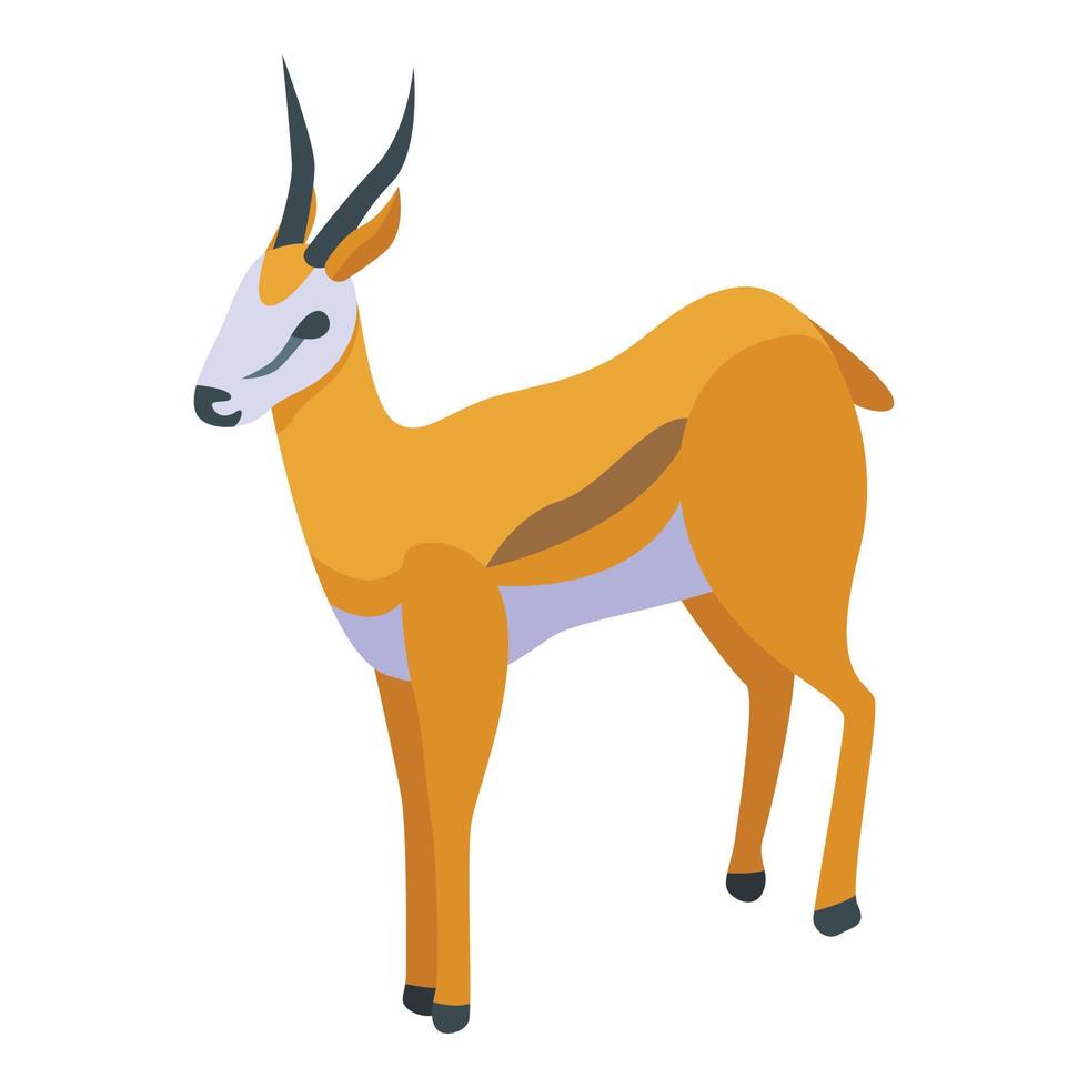 Faune gazelle icon, isometric style vector