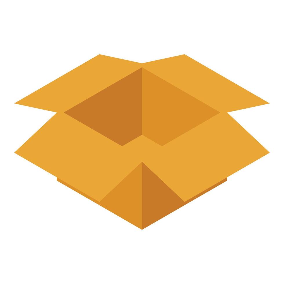 Open parcel box icon, isometric style vector