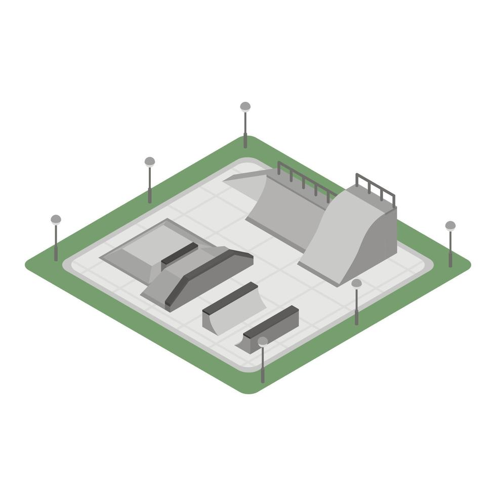 City skate park icon, isometric style vector