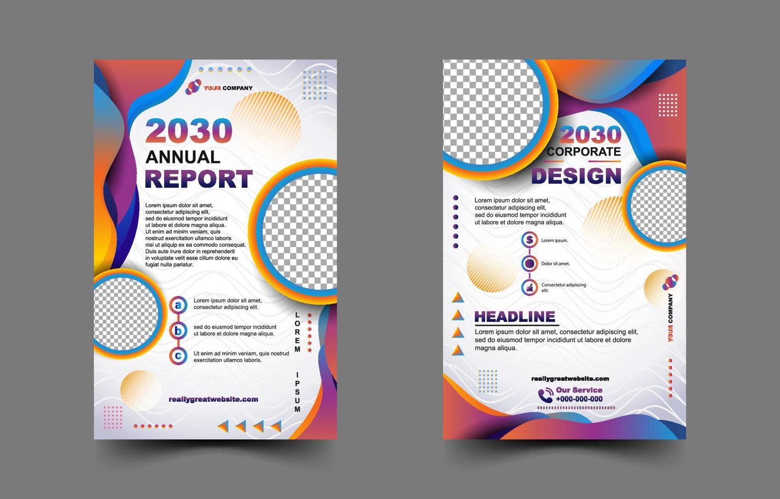 Business Report Cover with Gradient Color Concept vector