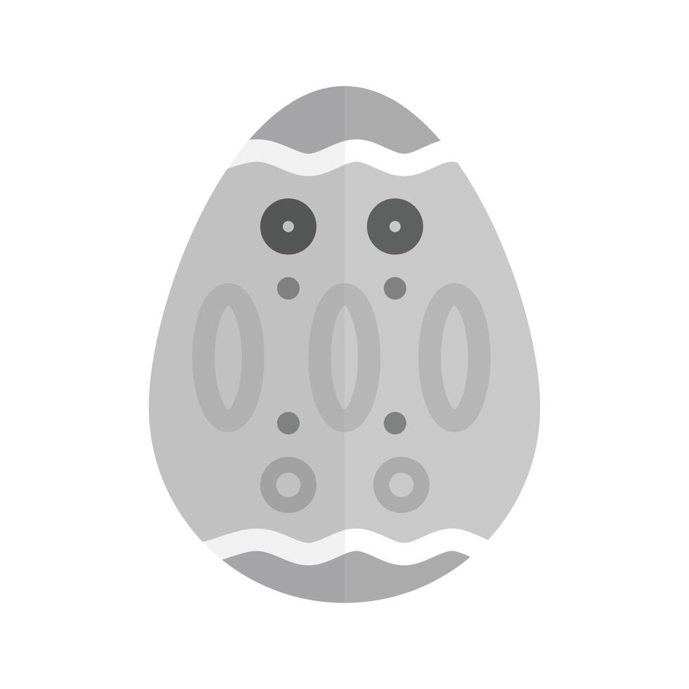 huevo de pascua v icono plano en escala de grises vector