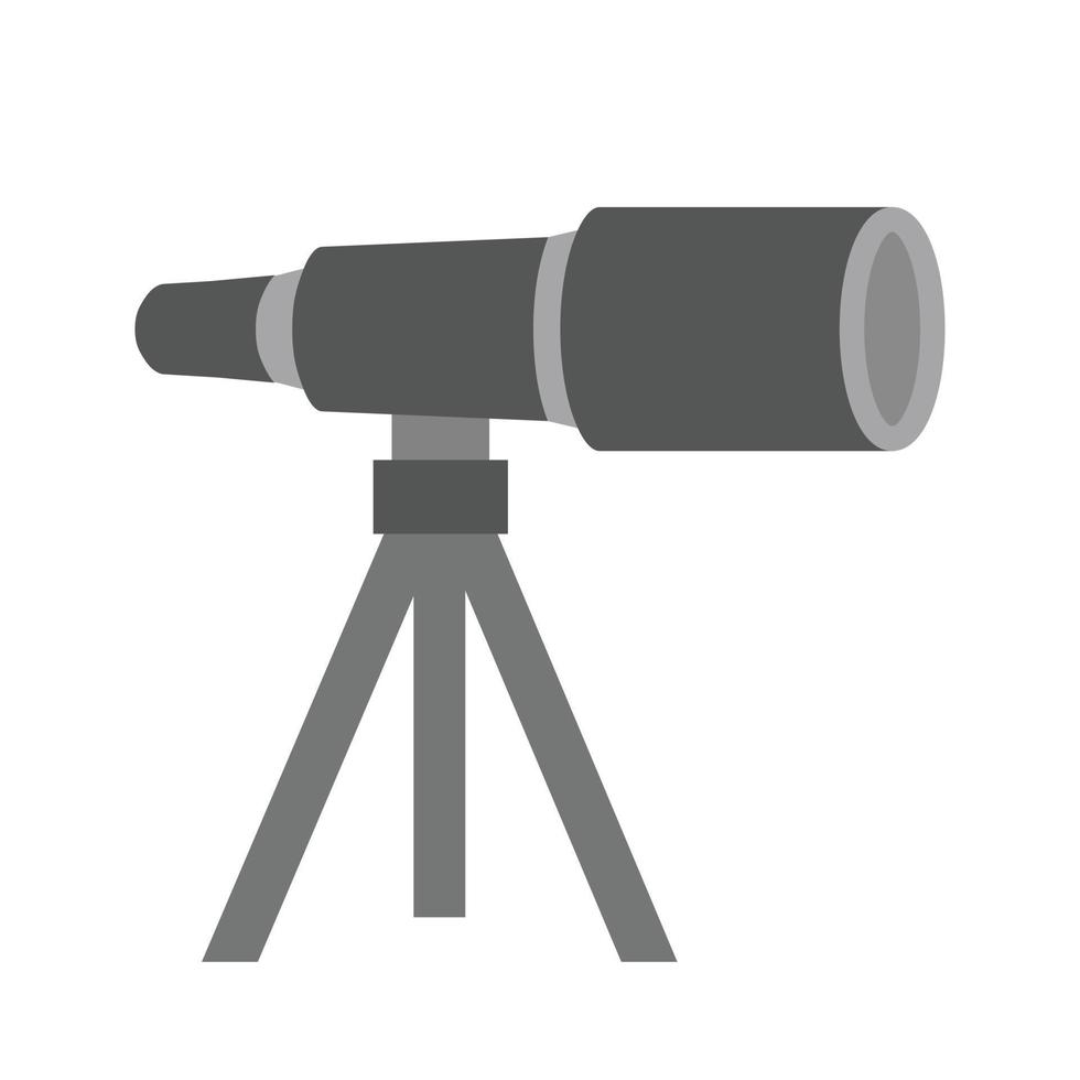 Telescope on Stand Flat Greyscale Icon vector