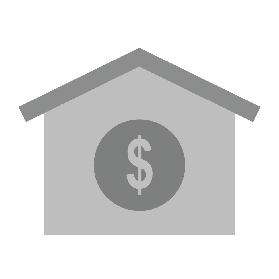 House Loan Flat Greyscale Icon vector