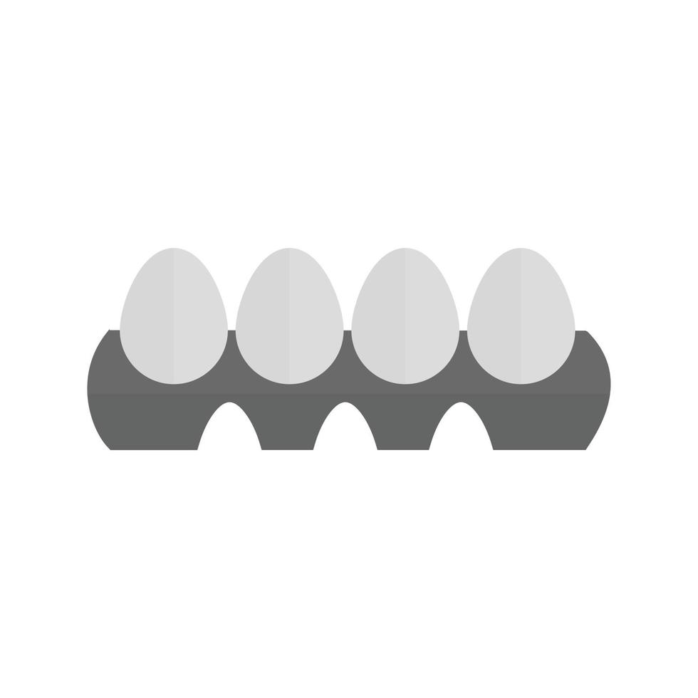 Eggs Tray Flat Greyscale Icon vector