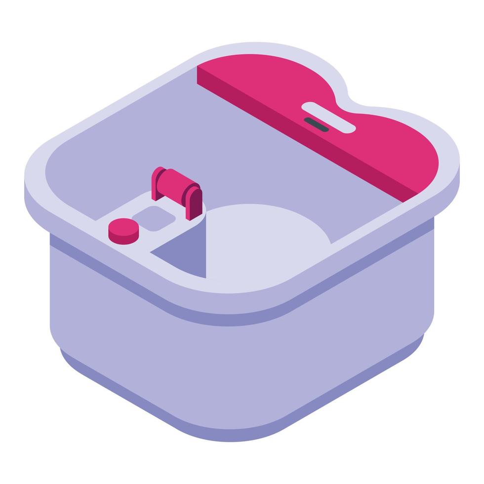 Massage foot bath icon, isometric style vector