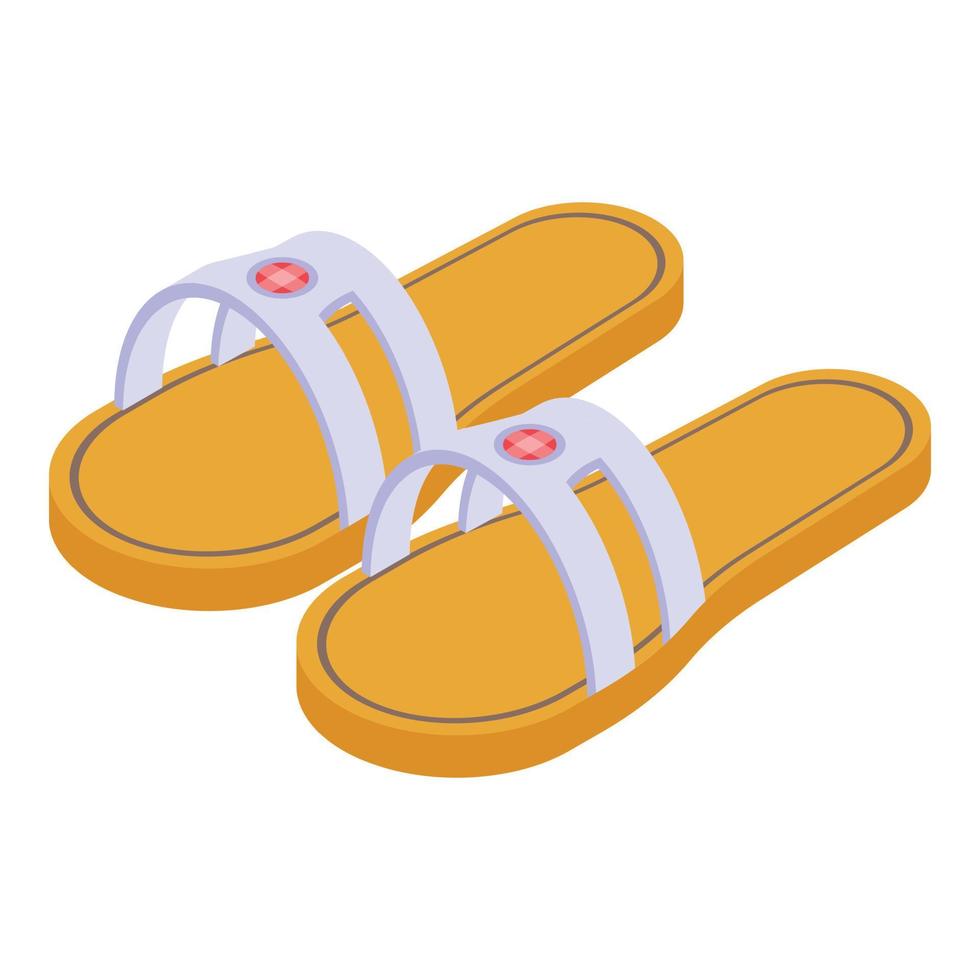 Trendy sandals icon, isometric style vector