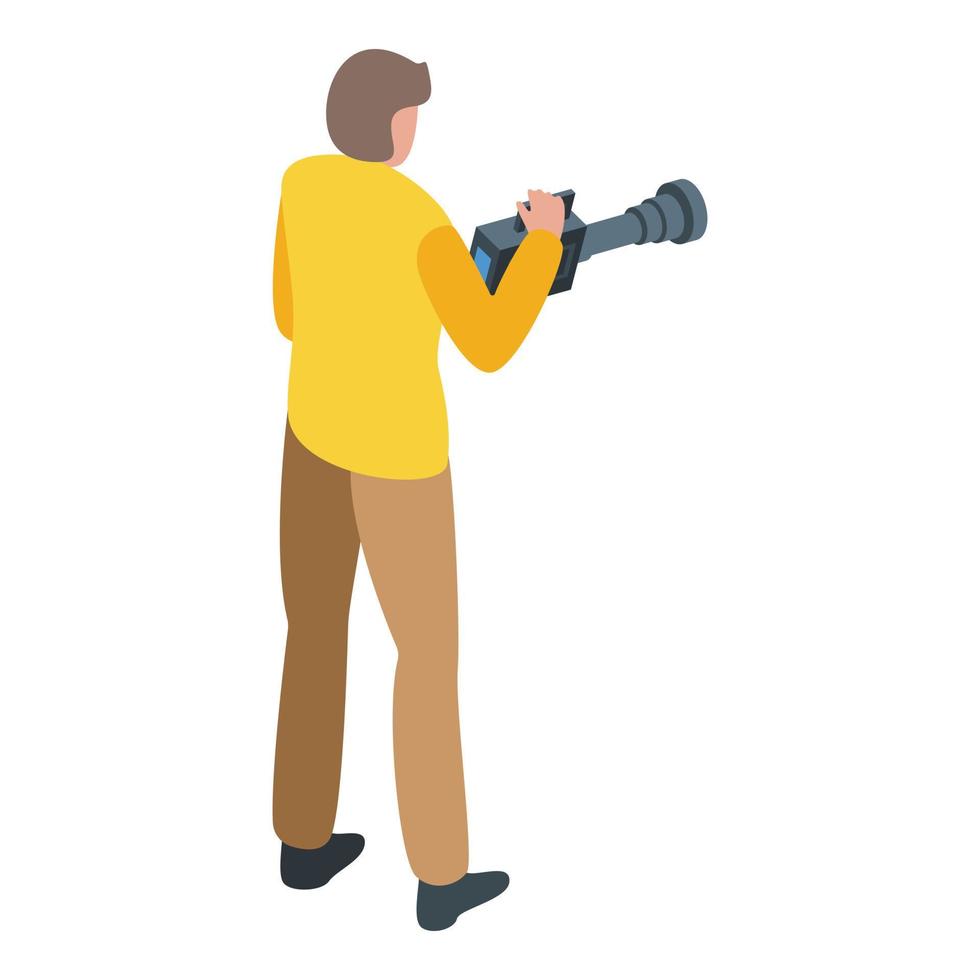 Cinema cinematographer icon, isometric style vector