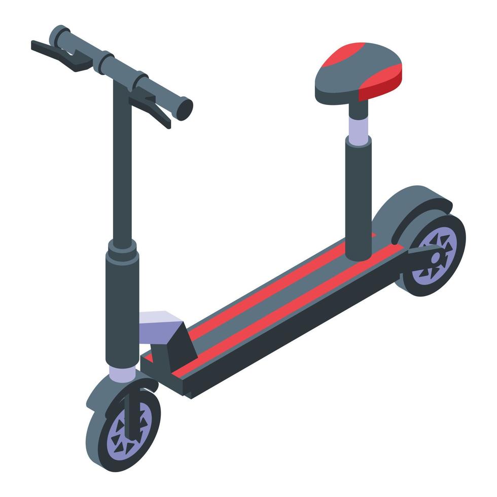 Seat electric scooter icon, isometric style vector