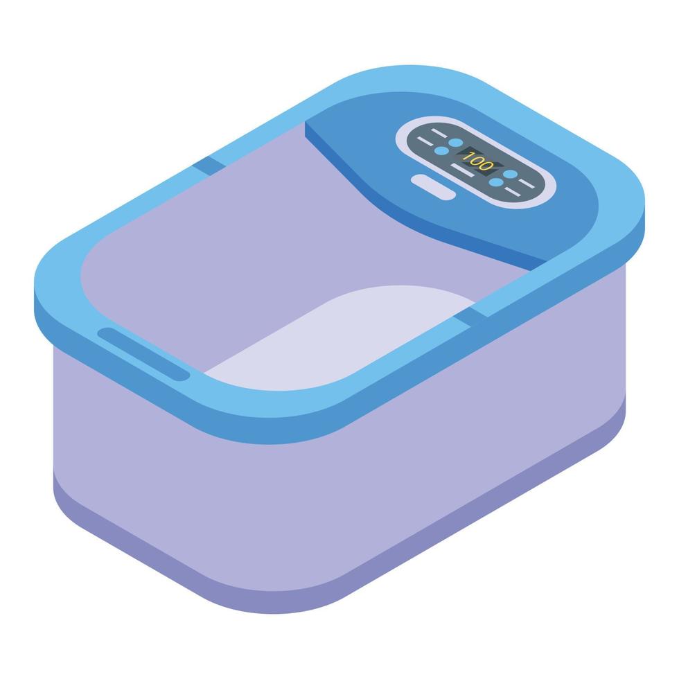 Salon foot bath icon, isometric style vector