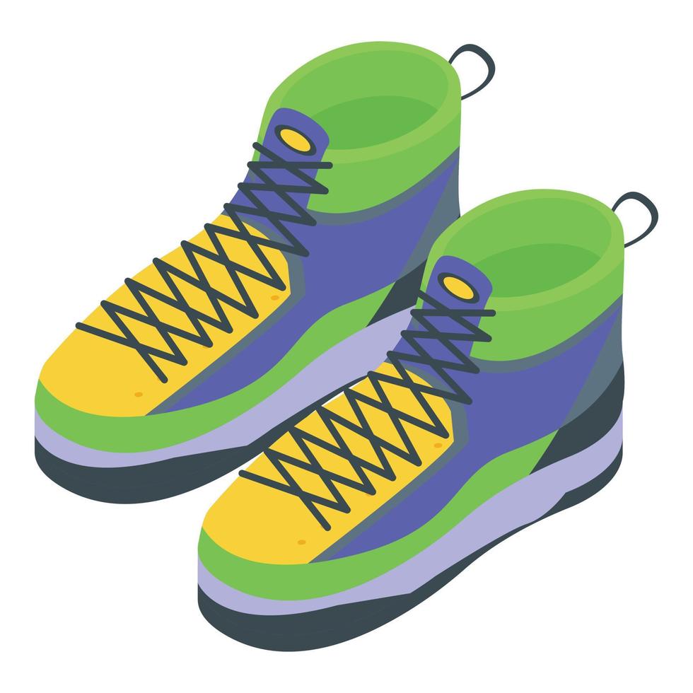 icono de zapatillas de colores, estilo isométrico vector