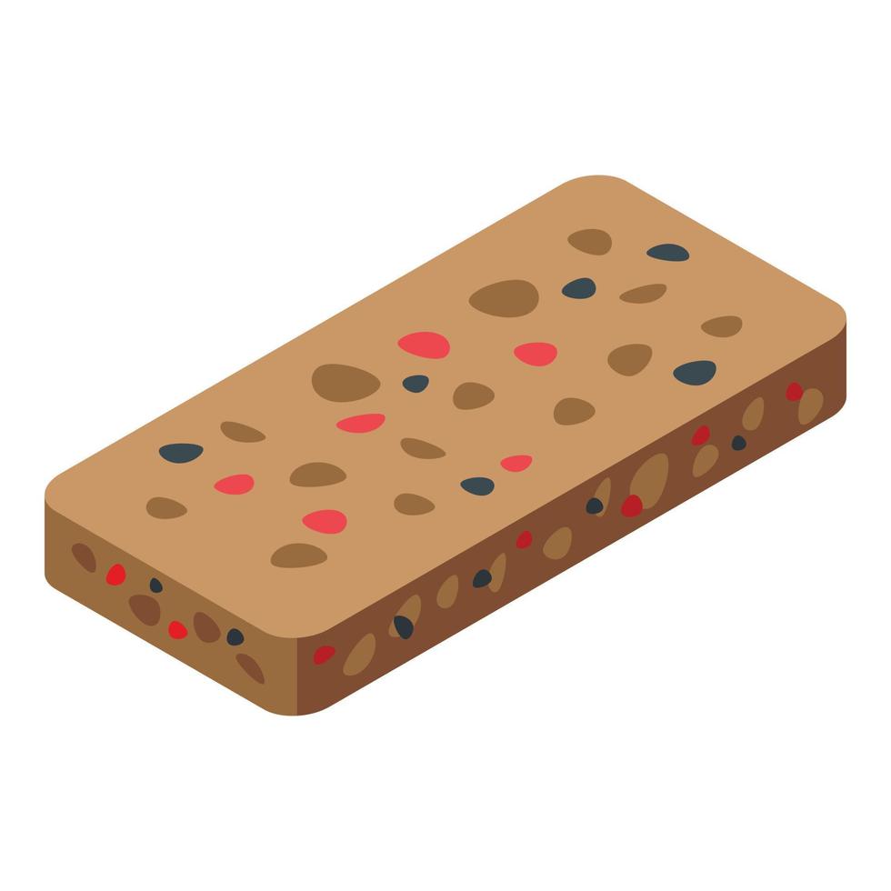 Cereal snack bar icon, isometric style vector