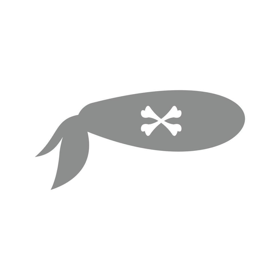 Pirate Bandana Flat Greyscale Icon vector