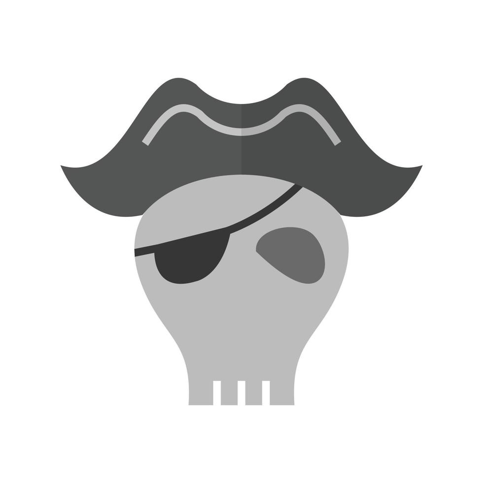 Pirate Skull I Flat Greyscale Icon vector
