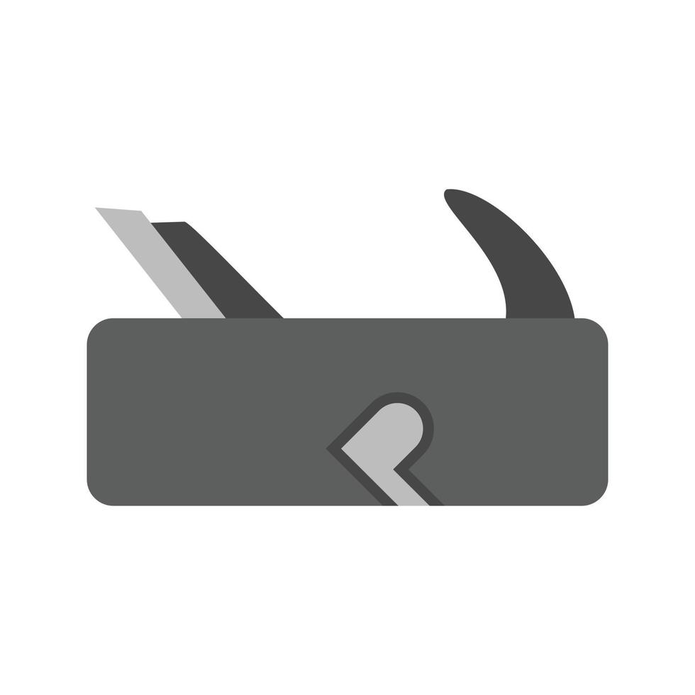 Old Style Plane Flat Greyscale Icon vector