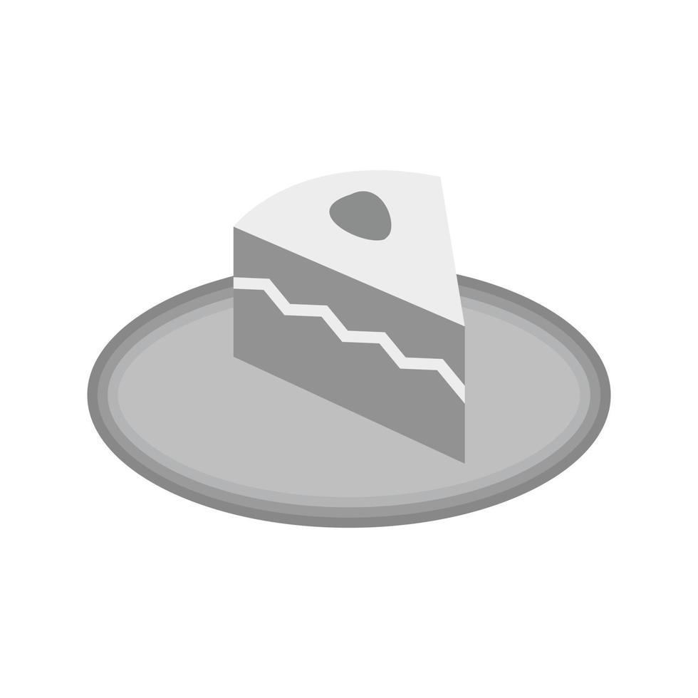 icono de escala de grises plana de pastel de crema vector