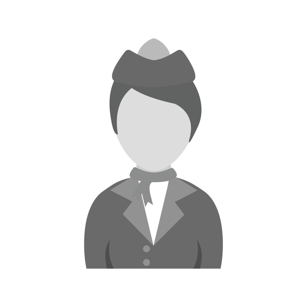 Lady in Hostess Dress Flat Greyscale Icon vector