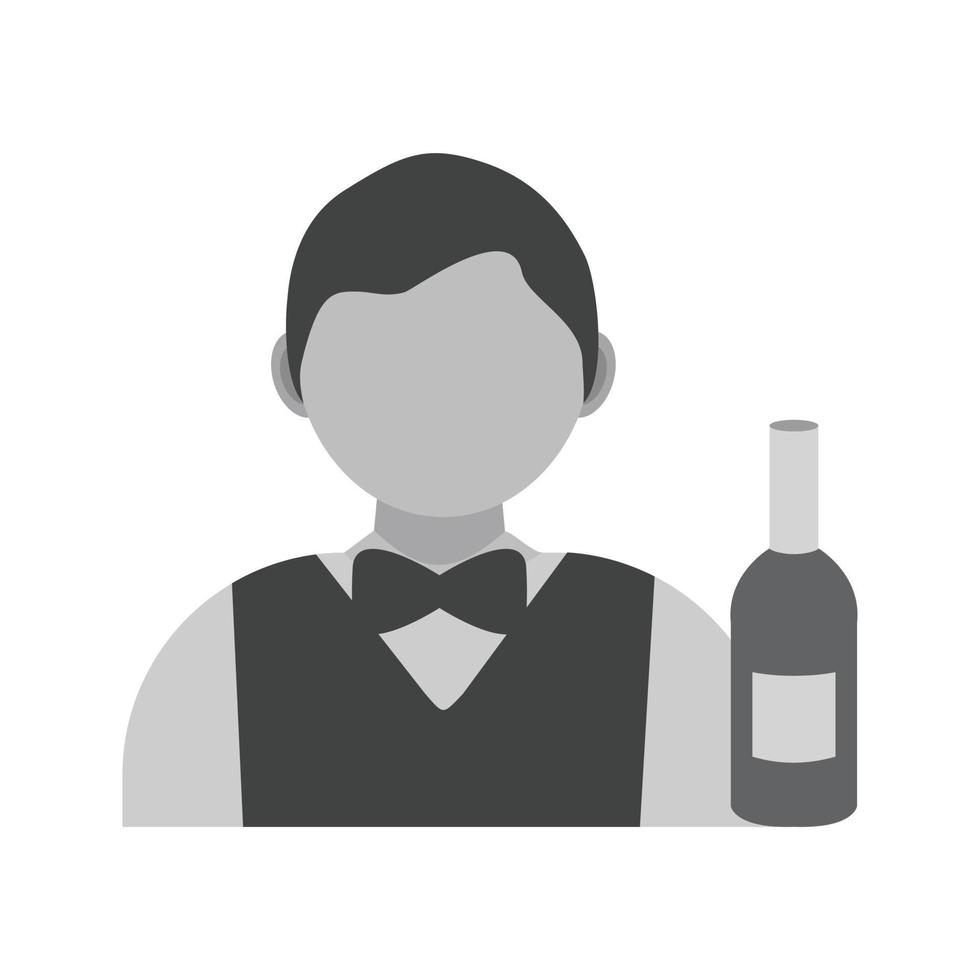 Barkeeper Flat Greyscale Icon vector