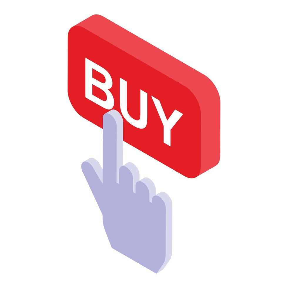 Buy online shopping icon, isometric style vector