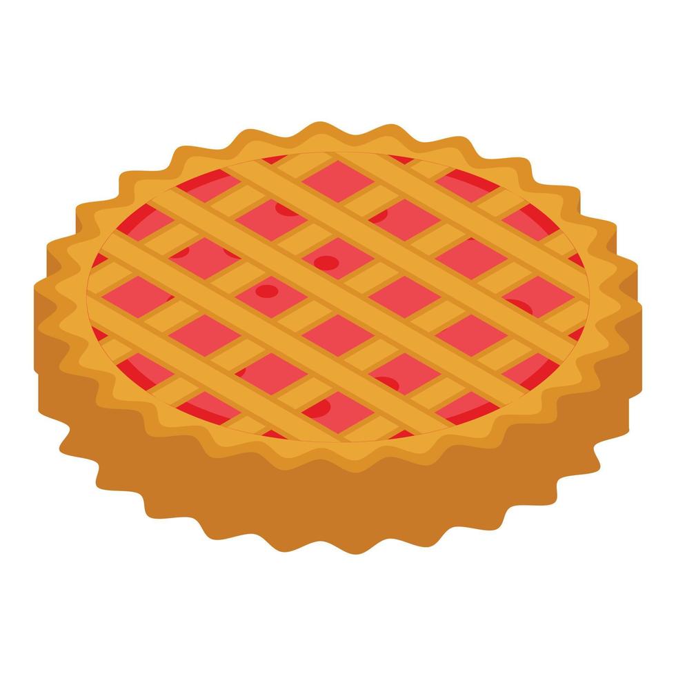 icono de postre de tarta de manzana, estilo isométrico vector