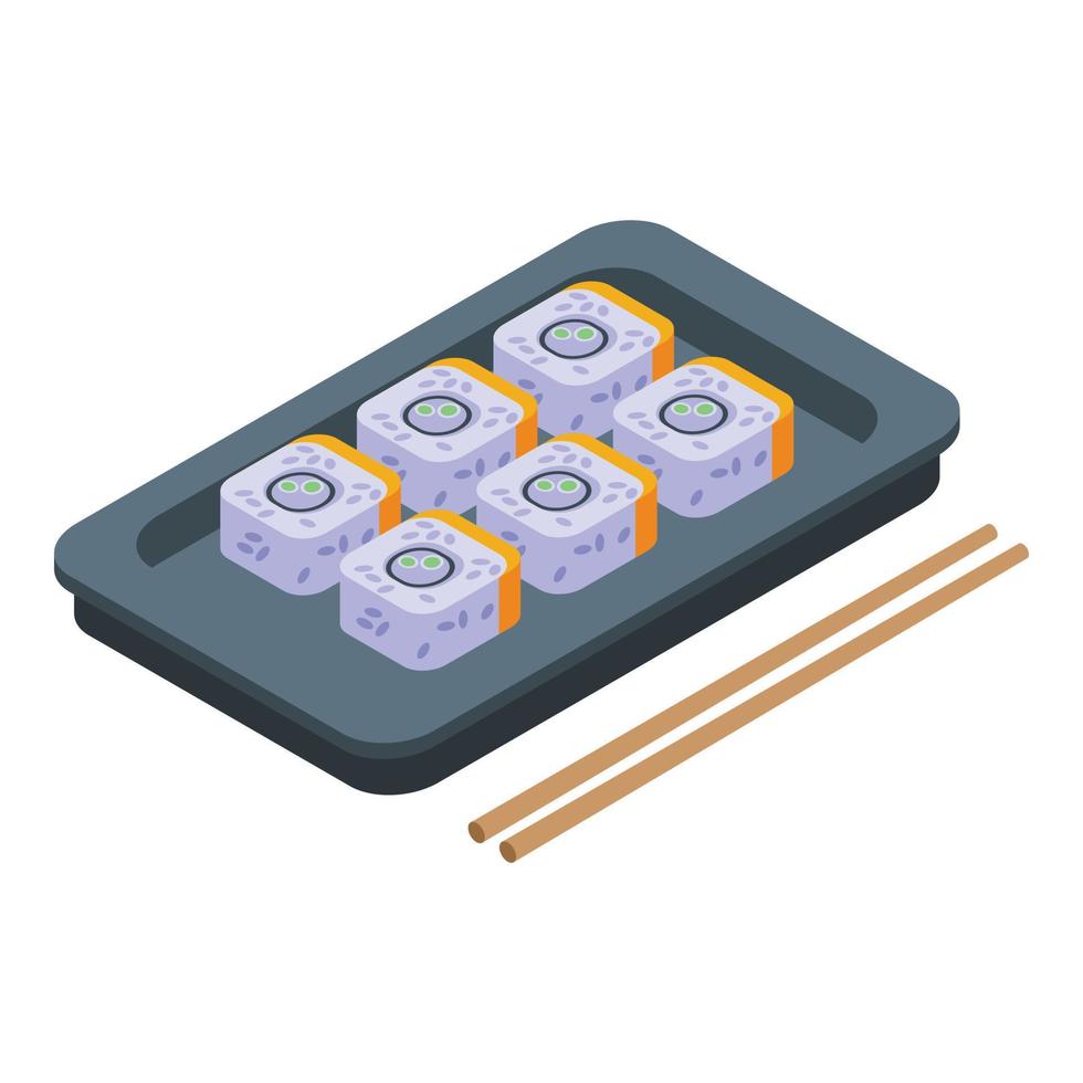 Sushi online shopping icon, isometric style vector
