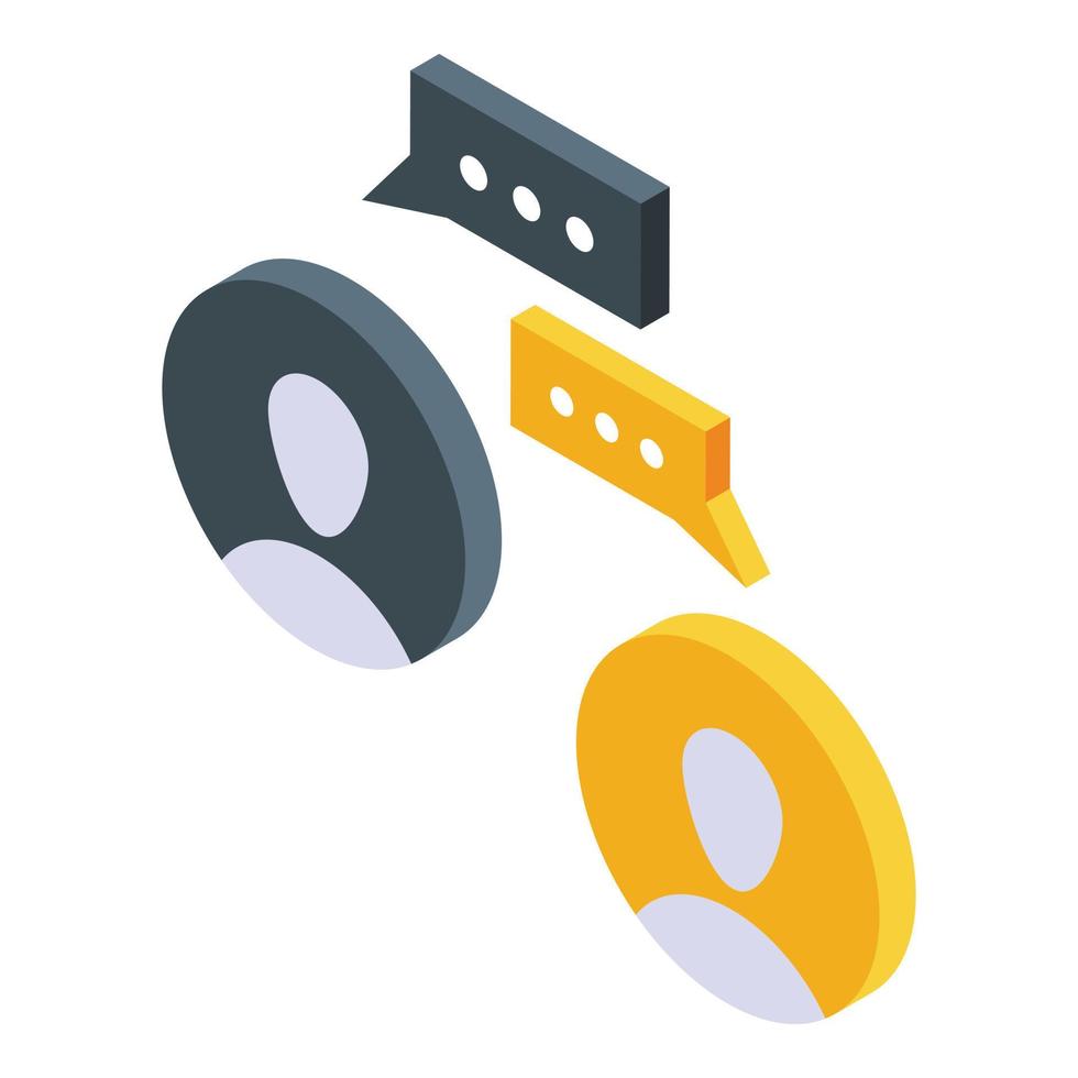 informar icono de chat personal, estilo isométrico vector