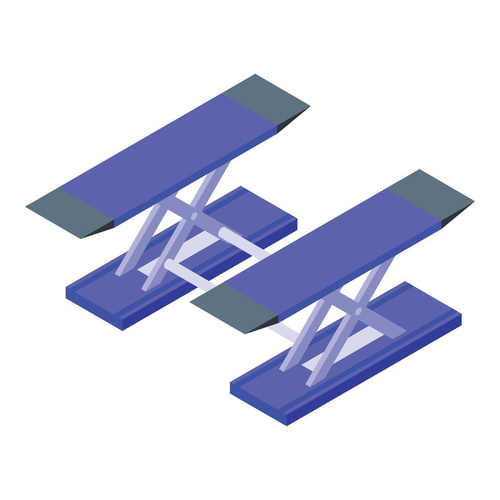 Car lift mechanic stand icon, isometric style vector