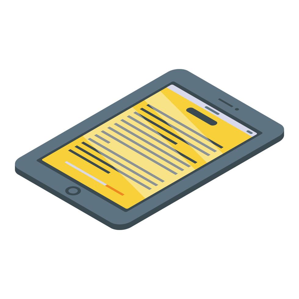 Ebook icon, isometric style vector