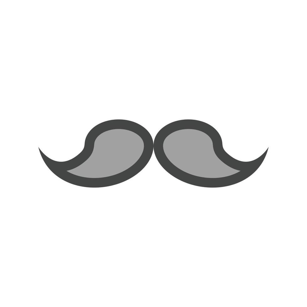 Moustache Flat Greyscale Icon vector