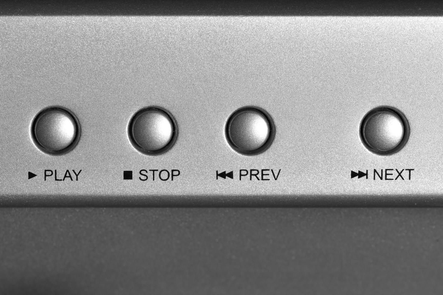 Macro photography od DVD player buttons photo