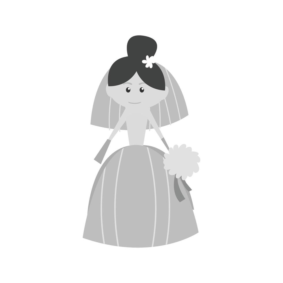 Bride Flat Greyscale Icon vector