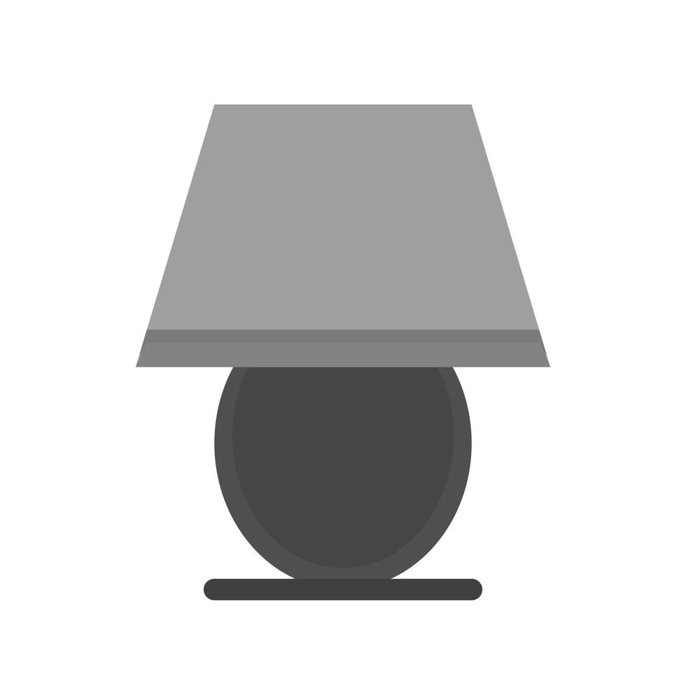 Table Lamp Flat Greyscale Icon vector