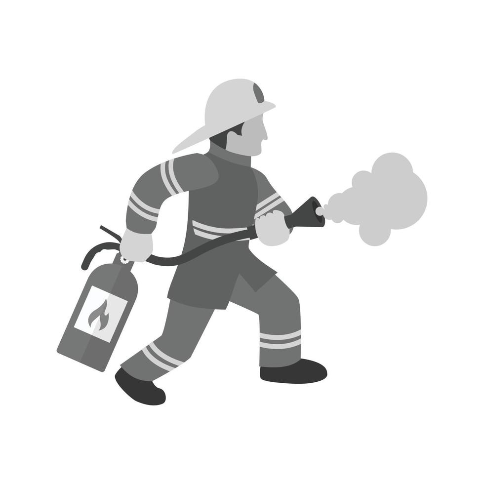 Using Extinguisher Flat Greyscale Icon vector