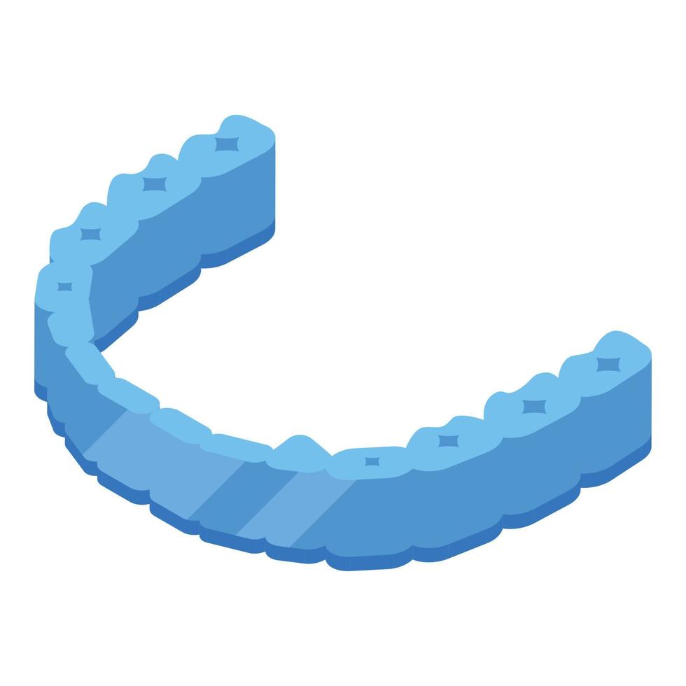 Metal tooth braces icon, isometric style vector