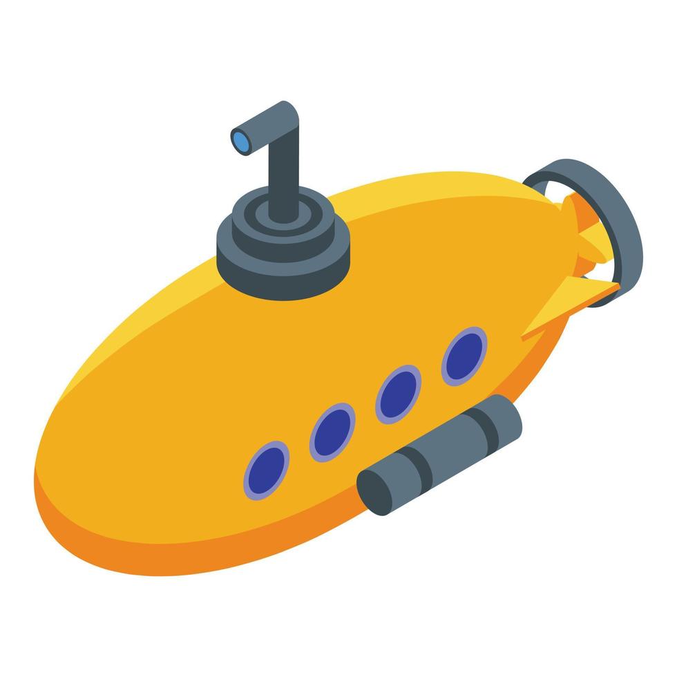 Aquatic bathyscaphe icon, isometric style vector