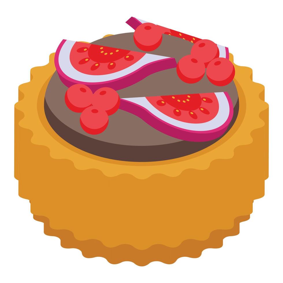 Figs cake icon, isometric style vector