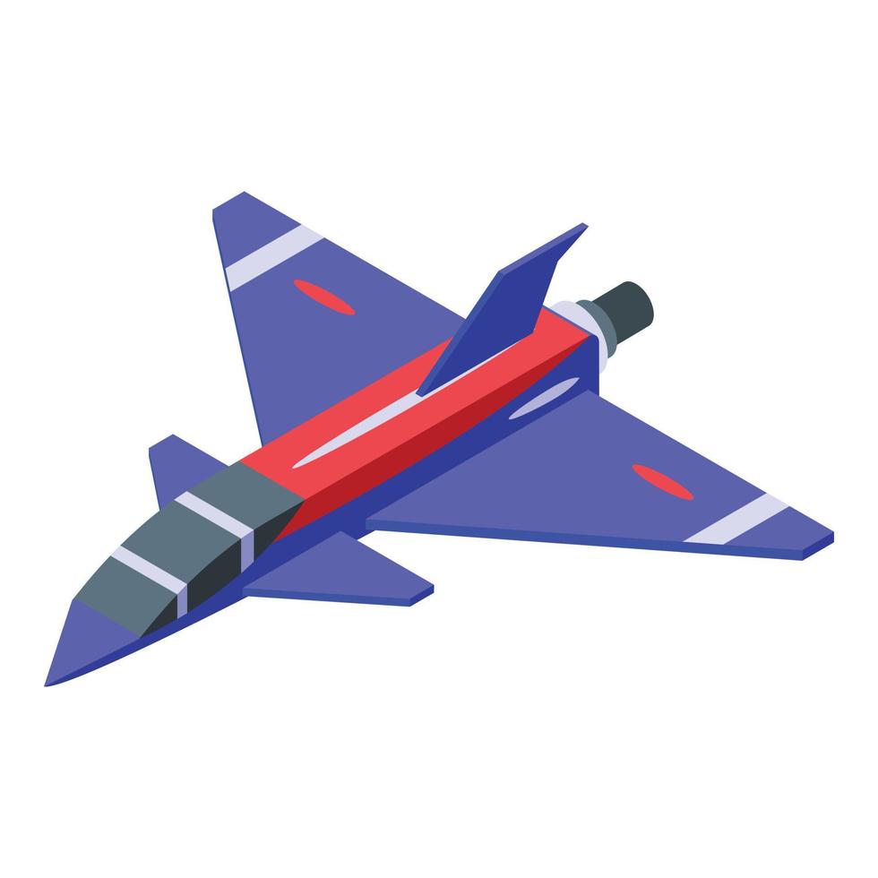 Aircraft carrier fighter icon, isometric style vector