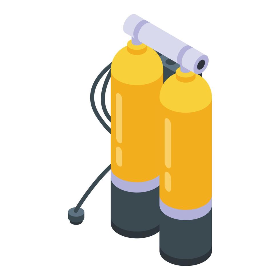 Diving oxygen balloons icon, isometric style vector