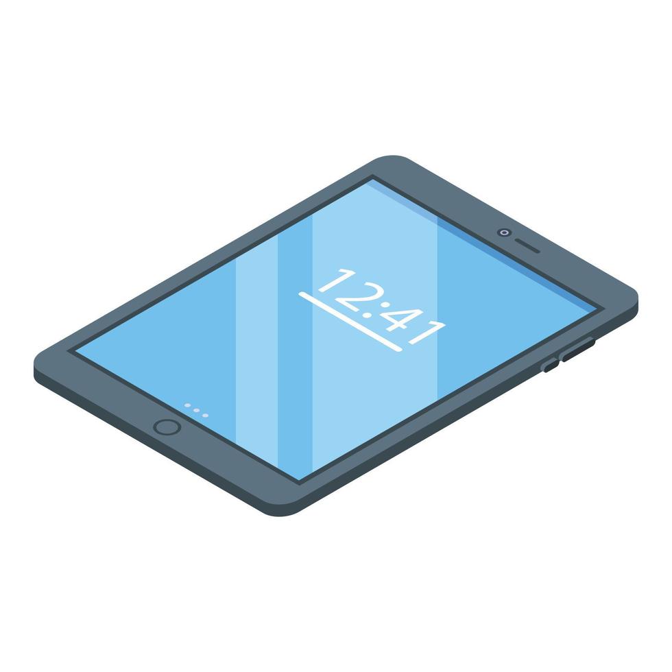 icono de desarrollo de reparación de tabletas, estilo isométrico vector