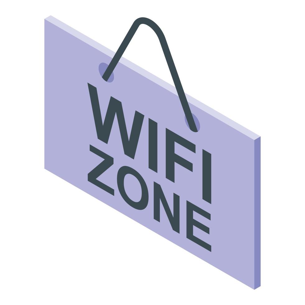 Wifi zone banner icon, isometric style vector