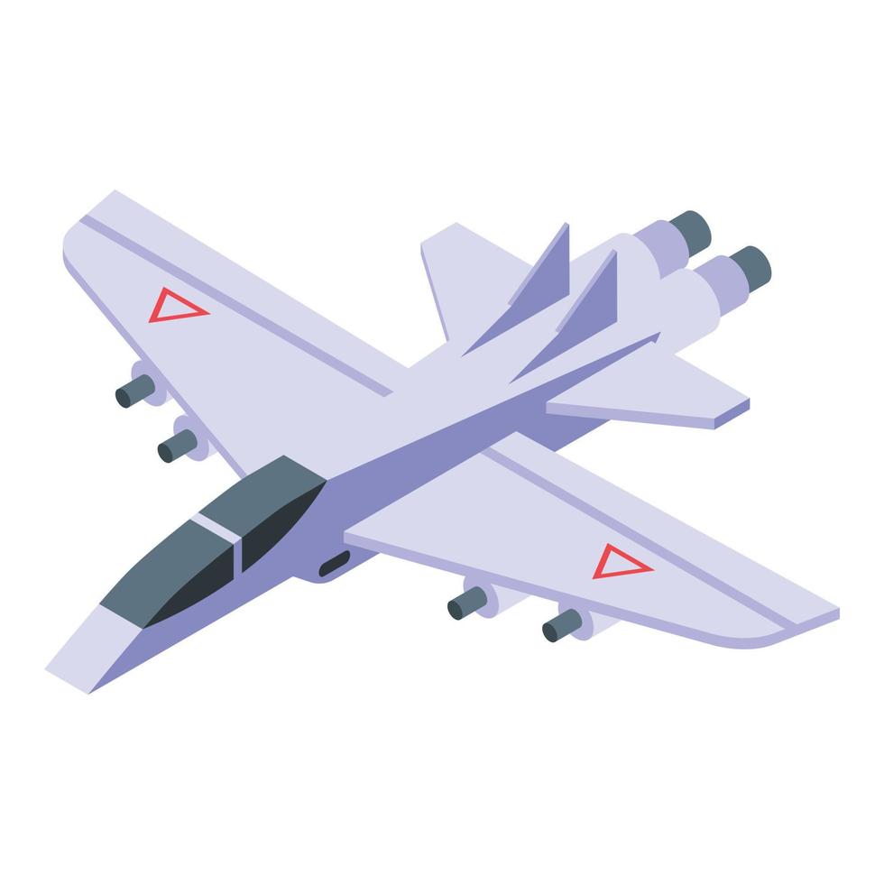 Aircraft carrier army fighter icon, isometric style vector