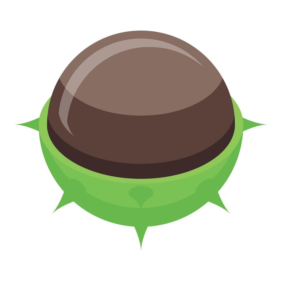 Clean chestnut icon, isometric style vector