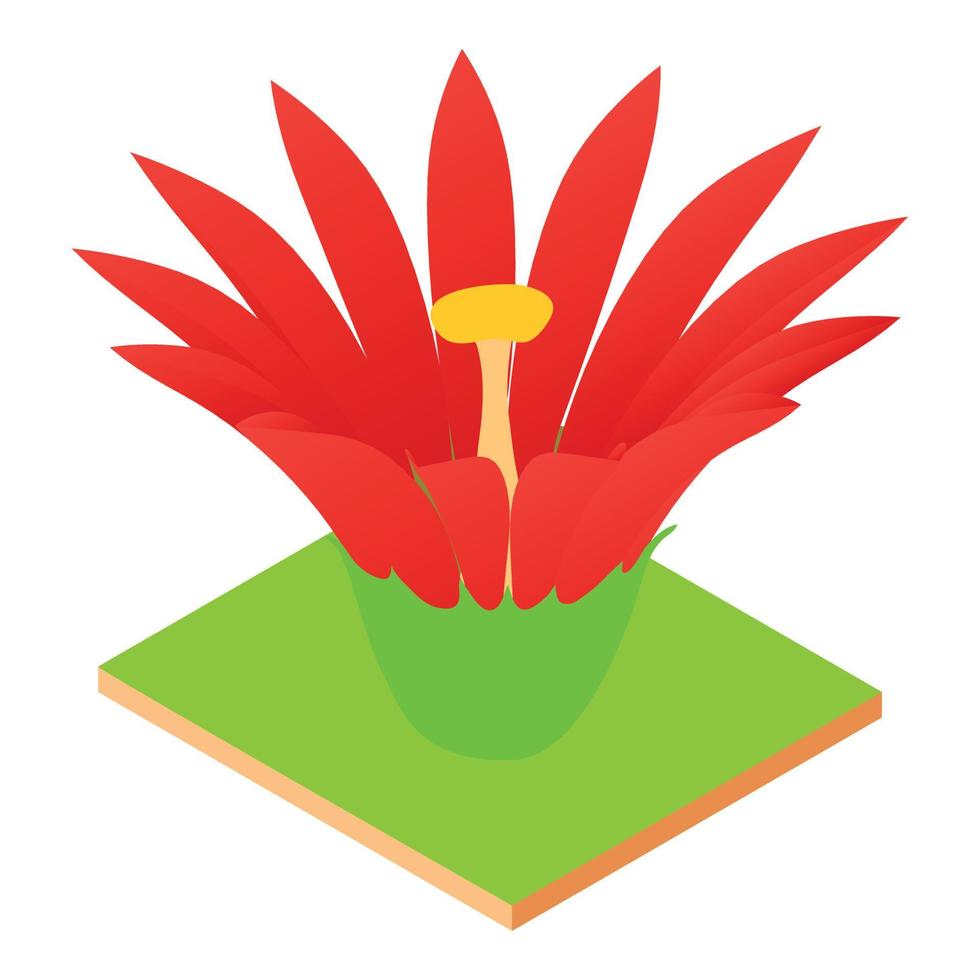 Garden flower icon, isometric style vector