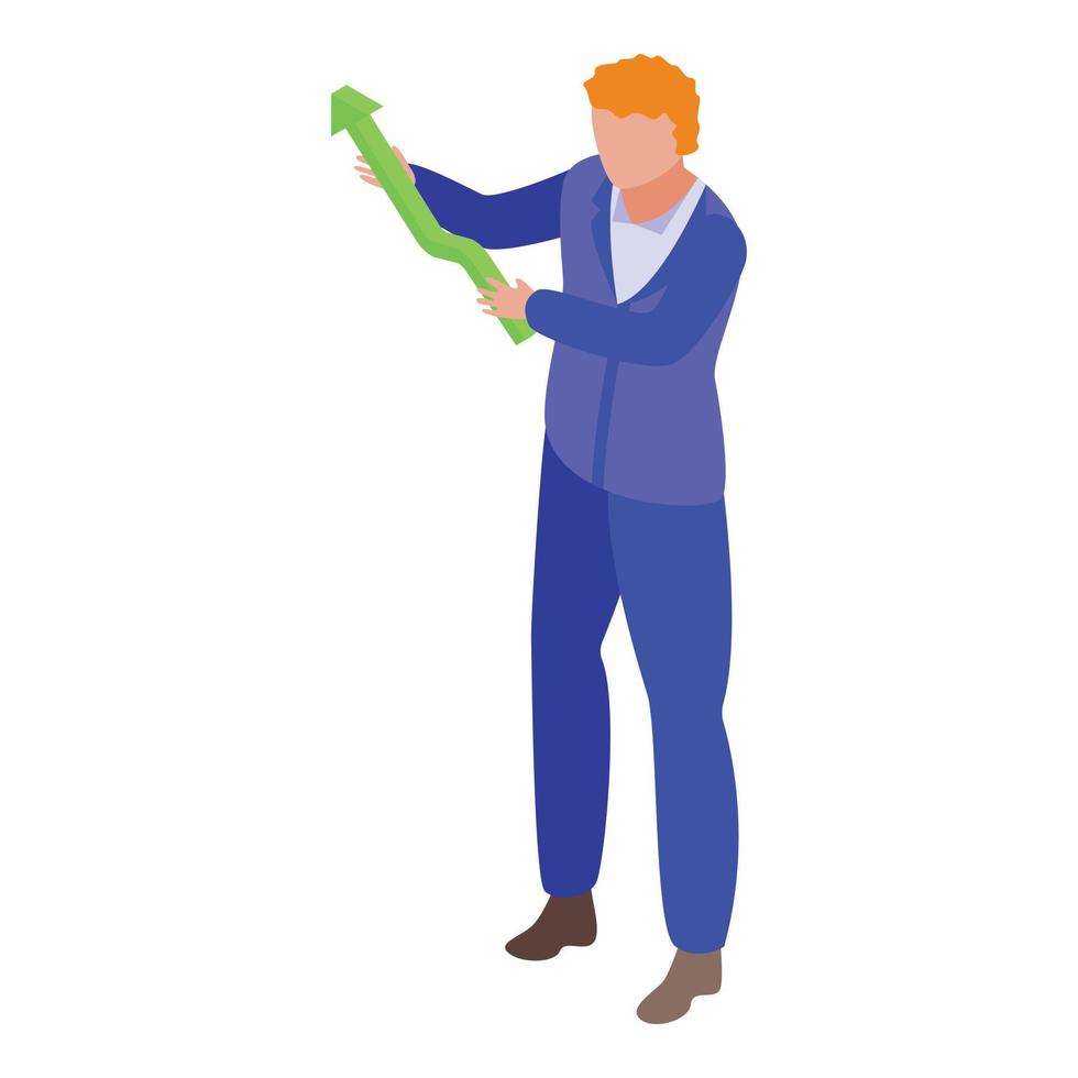 Shareholder increase icon, isometric style vector