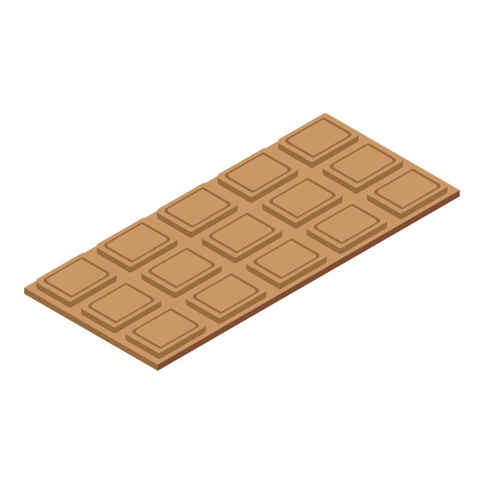 Modern chocolate bar icon, isometric style vector