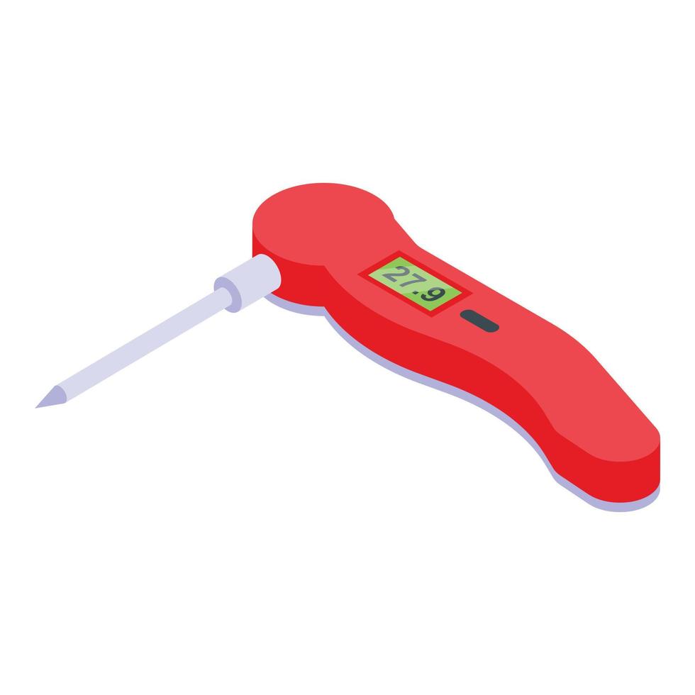 Digital thermometer icon, isometric style vector