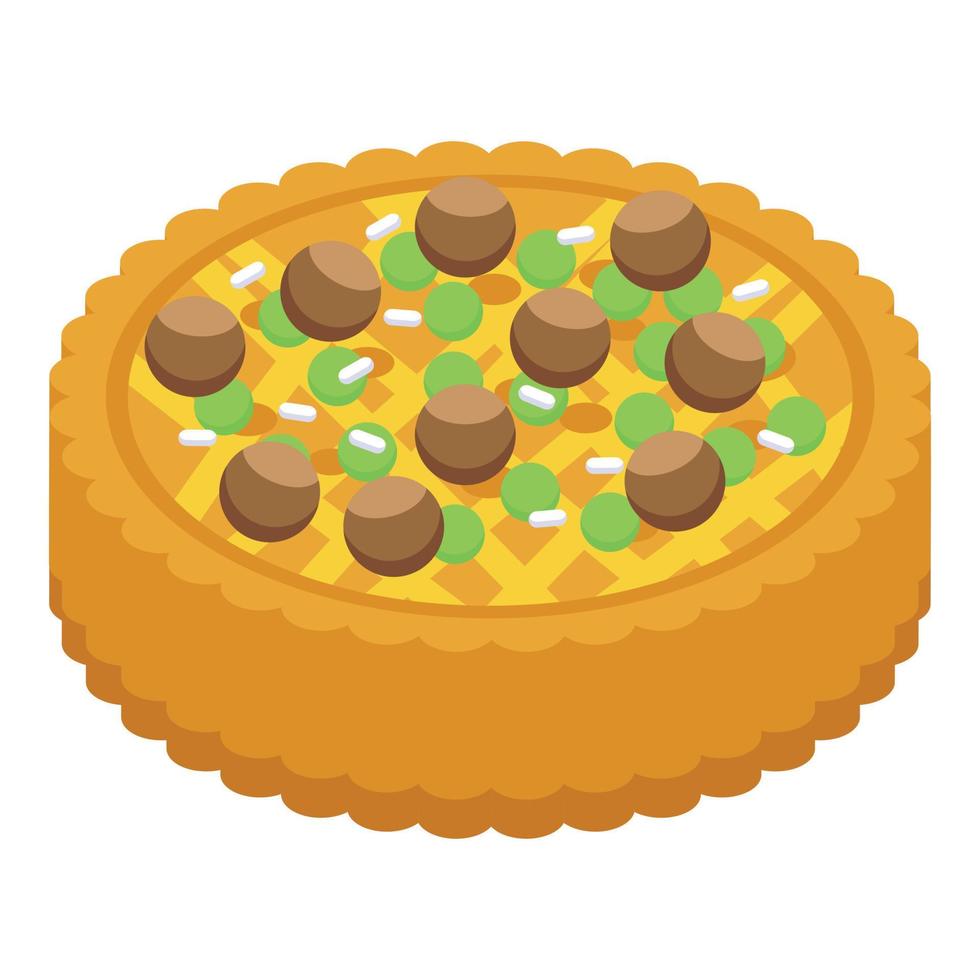 Chestnut cake icon, isometric style vector